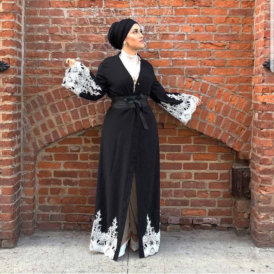 Big Lace Abaya – Black