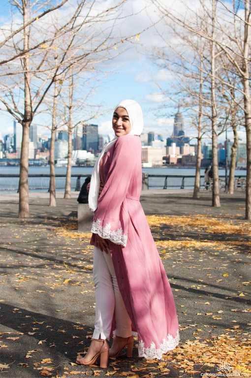 Lace Abaya – Pink