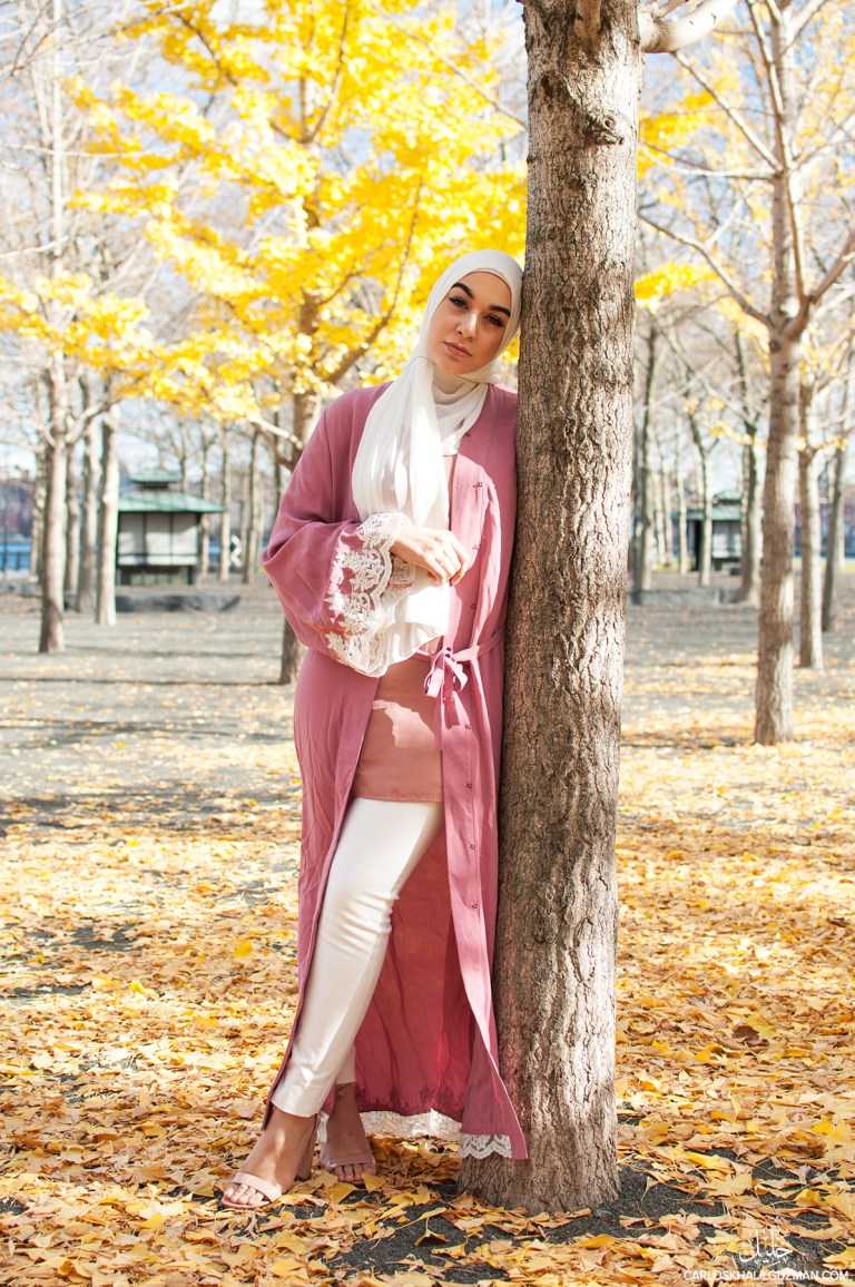 Lace Abaya – Pink